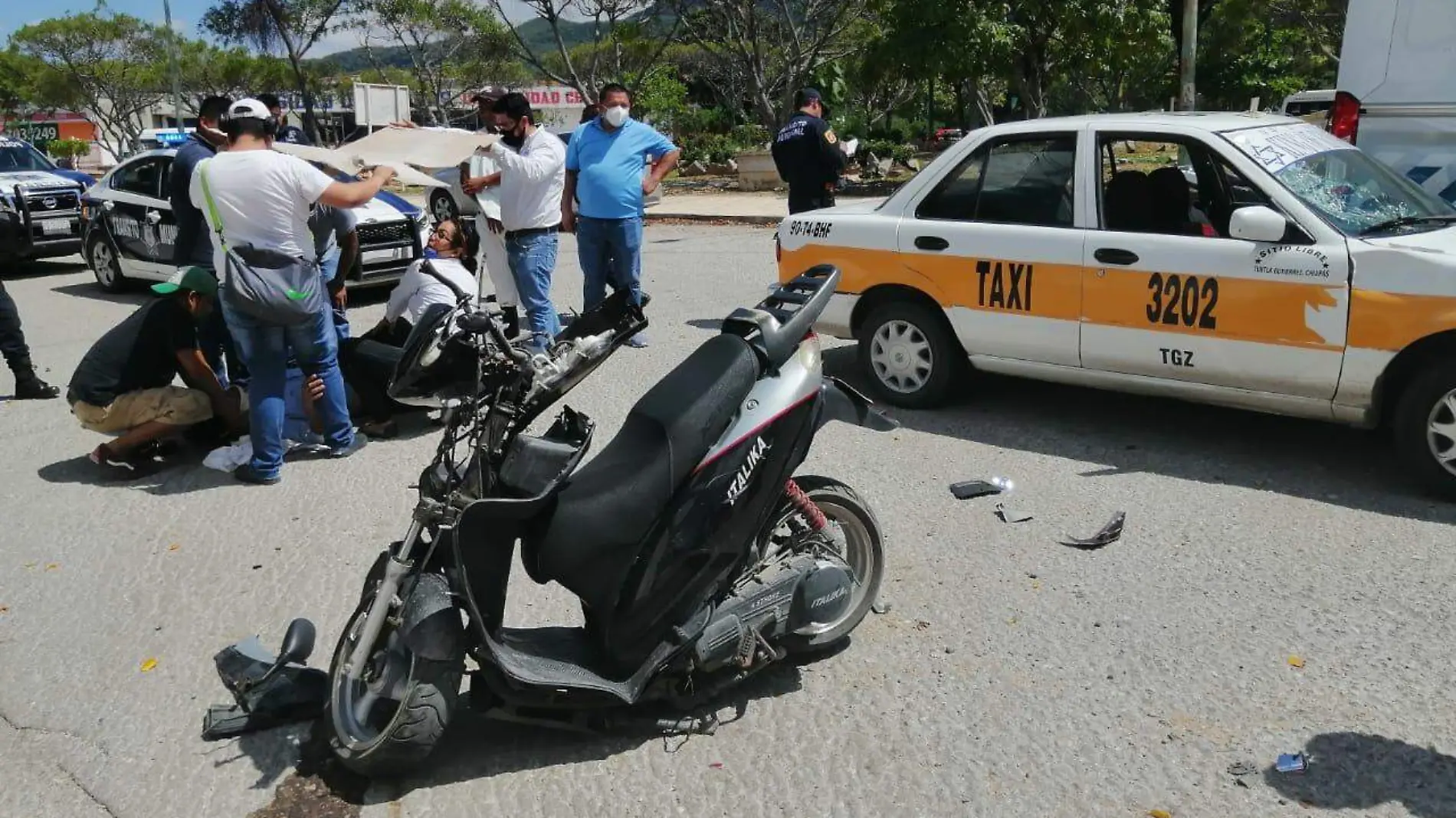 choque motos lesionado